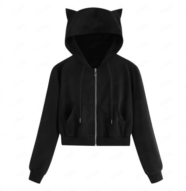 Shadow Prowl Kitty Ear Hoodie - Shadow Threadz Crypt