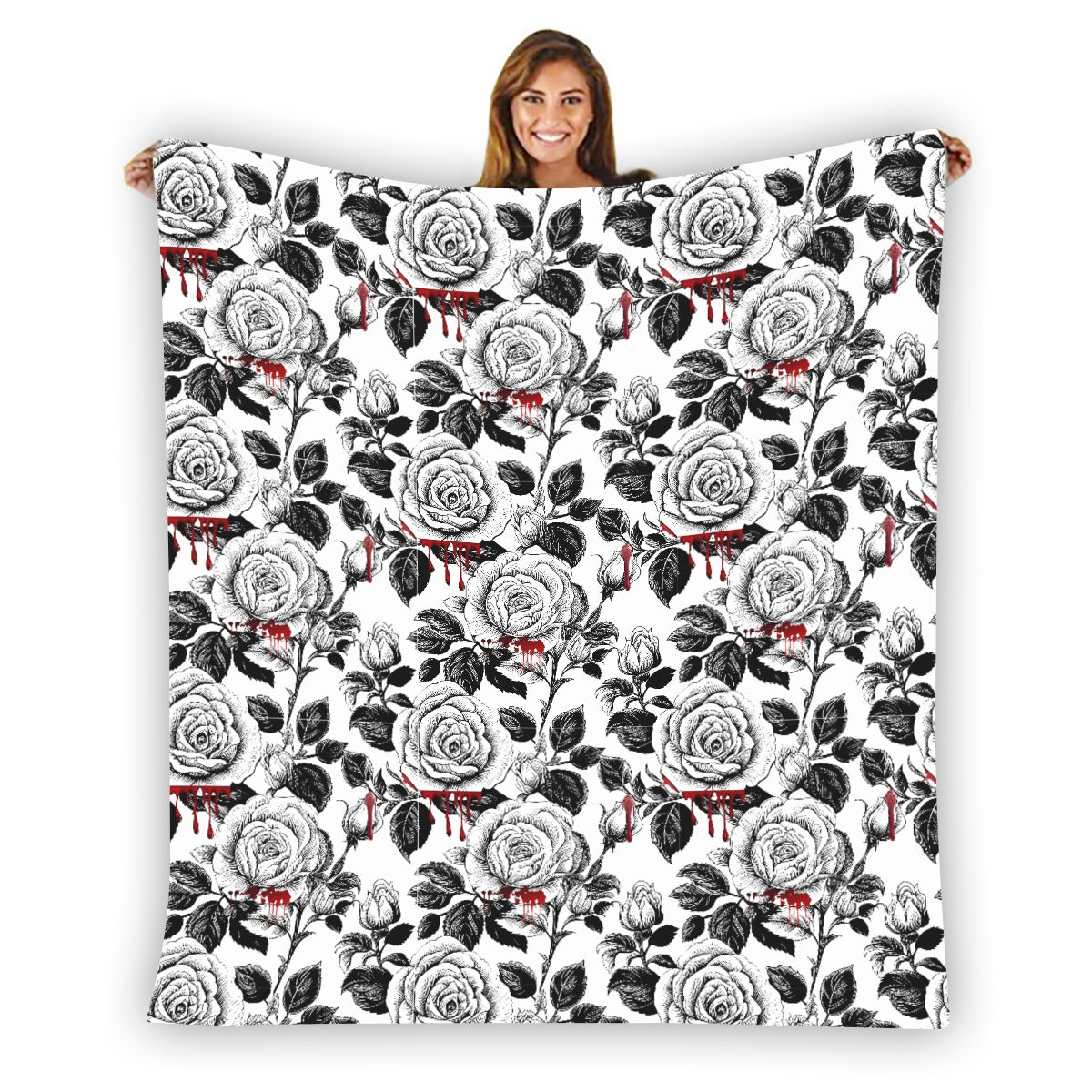 Love in Vein Flannel Blanket - Shadow Threadz Crypt