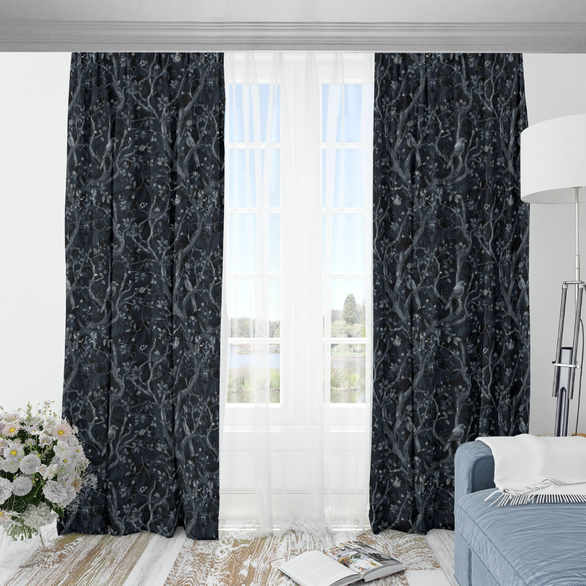 Tangled in Darkness Blackout Curtains - Shadow Threadz Crypt