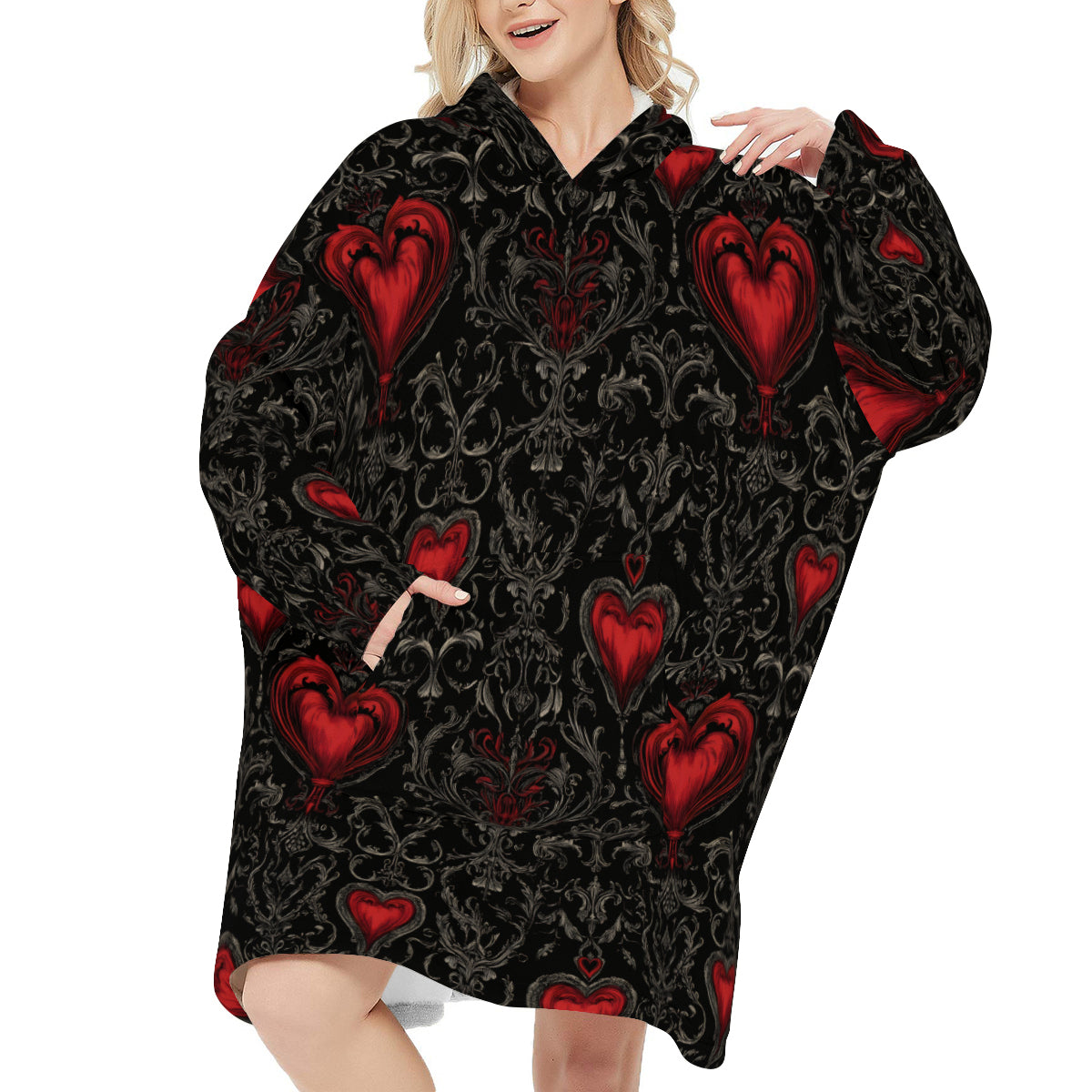 Snuggle Me I’m Cursed Hooded Blanket - Shadow Threadz Crypt